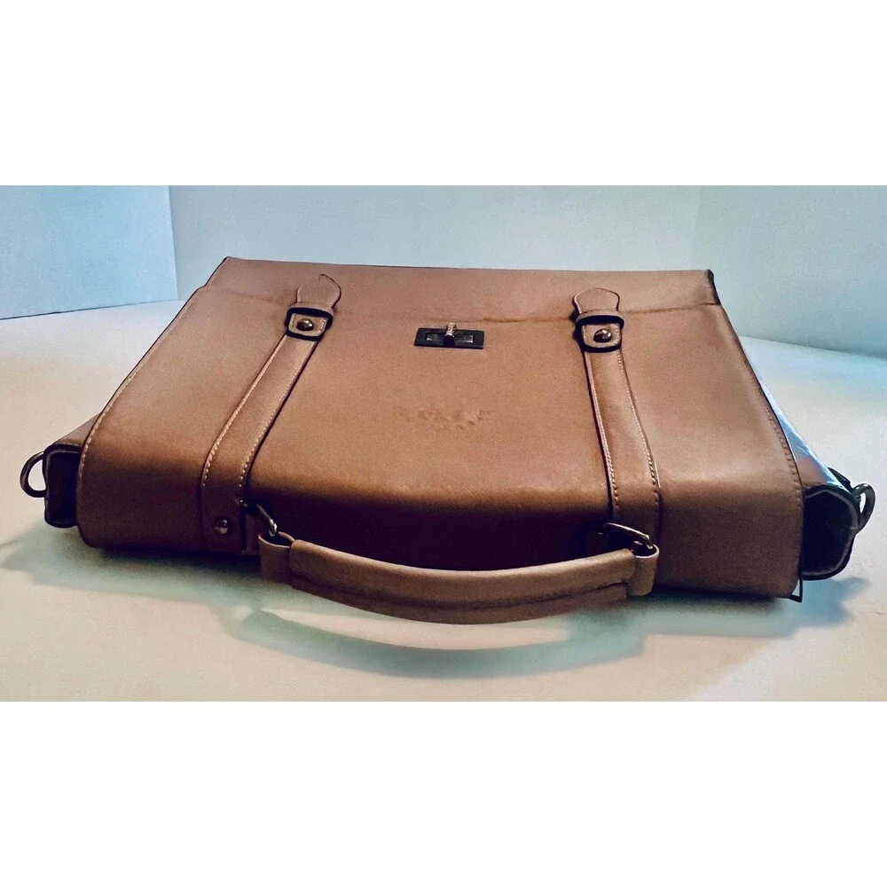 EaseGave Women 15.6 Inch Laptop Briefcase Saffiano Grained Eco-Leather